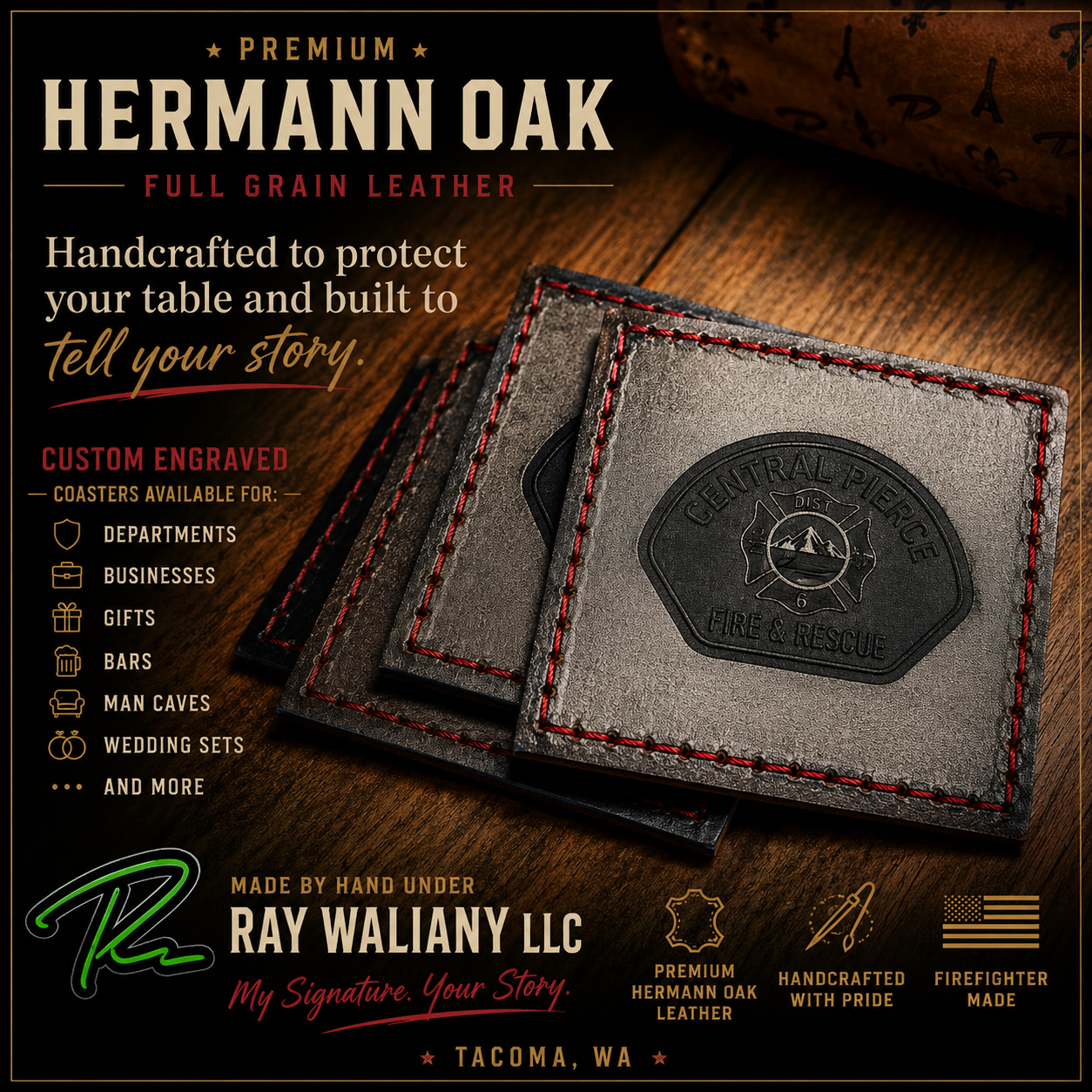 Custom Leather Coasters