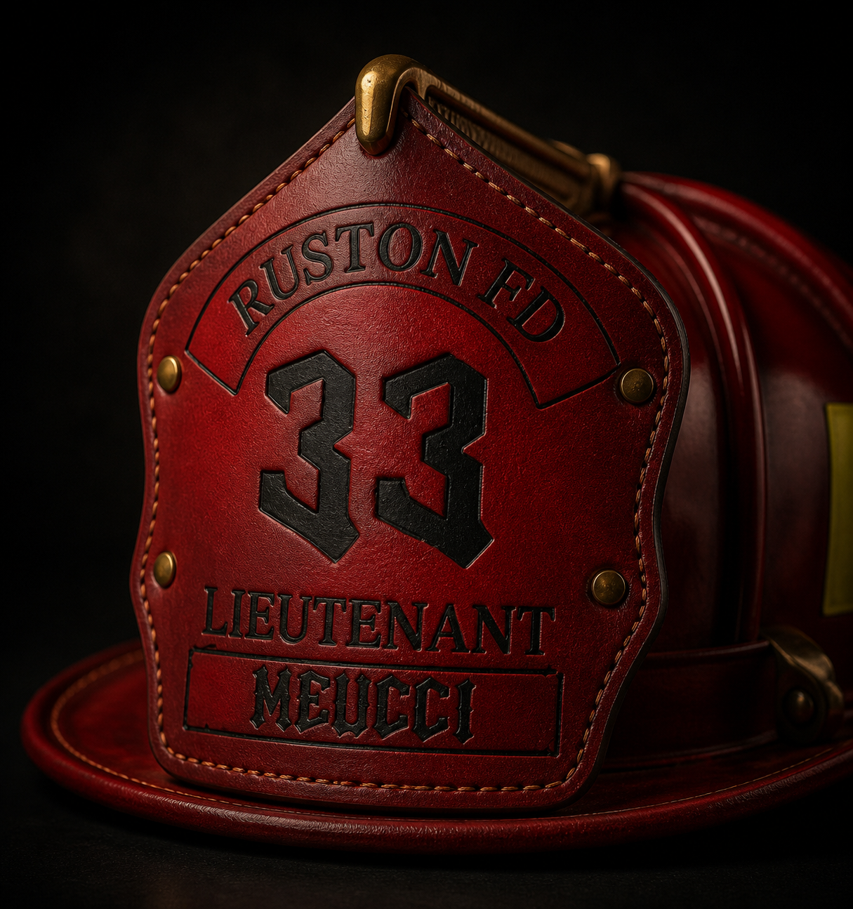 Custom Leather Helmet Shield – Traditional & Phenix First Due